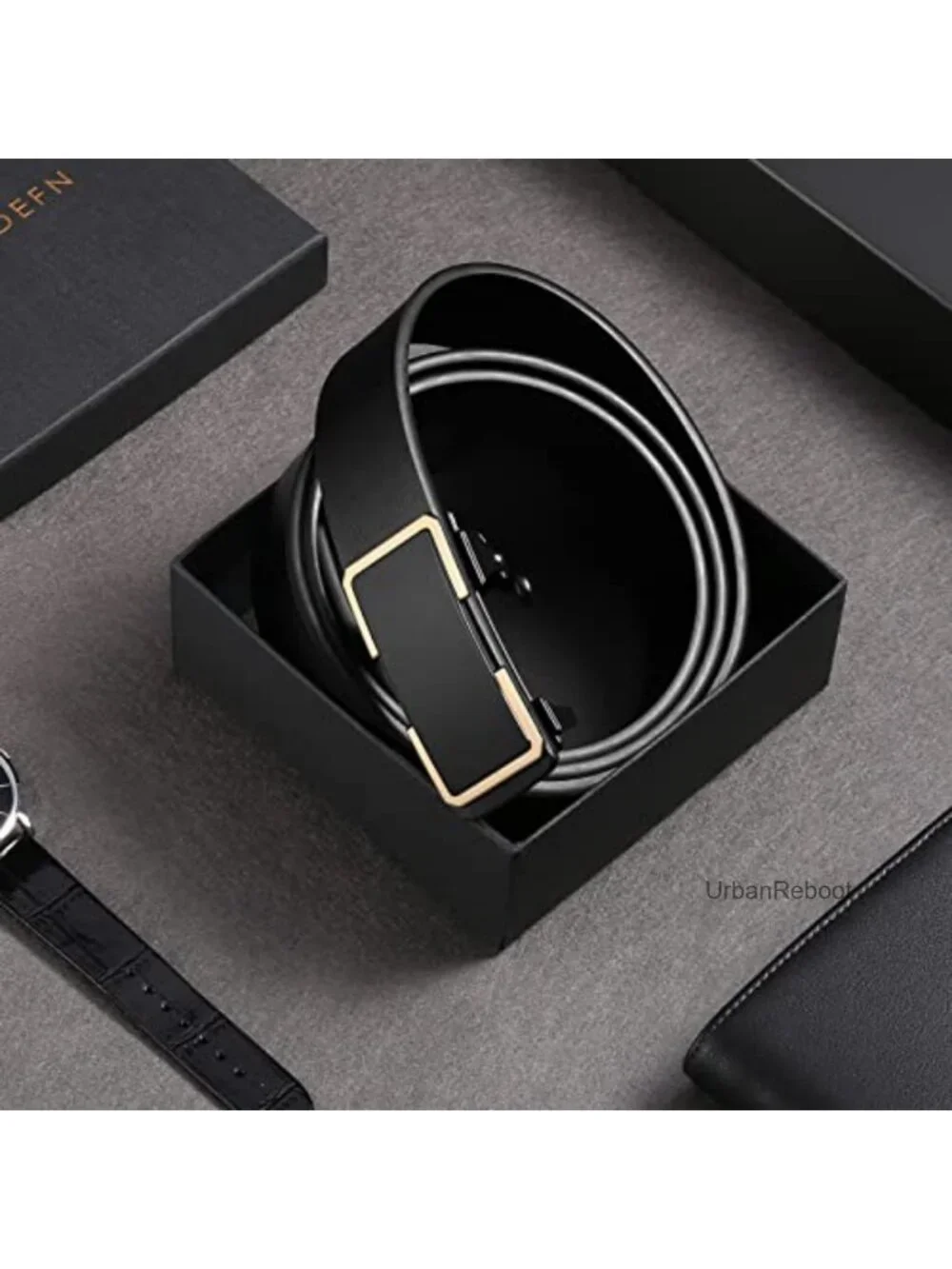 Men's Automatic Ratchet Belt Adjustable Leather Dress Casual